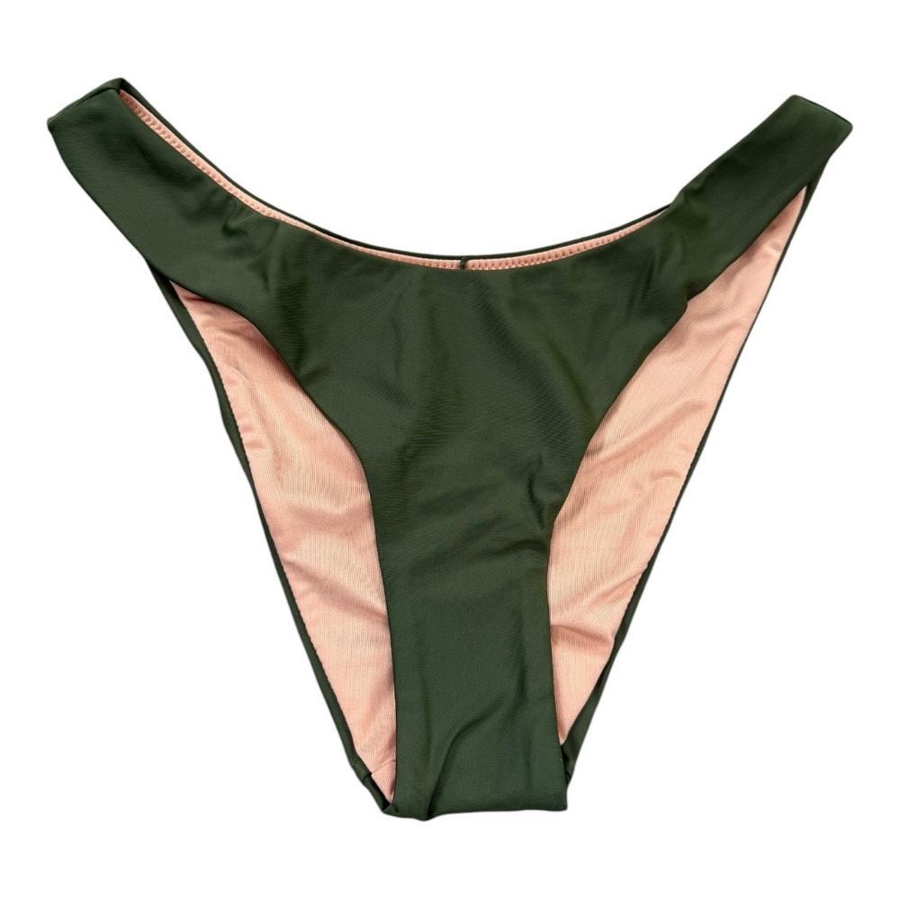 NEW J. Crew Women’s XS Curved Waist Cheeky Bikini Bottom Safari‎ Green NWT